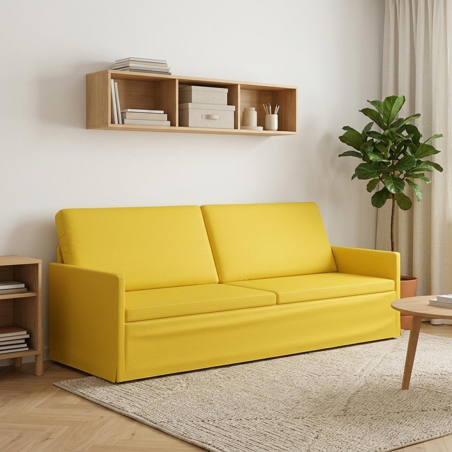 vidaXL Καθιστικό 3 ατόμων Απαλό Κίτρινο 220 x 81 x 82 εκ. Ύφασμα