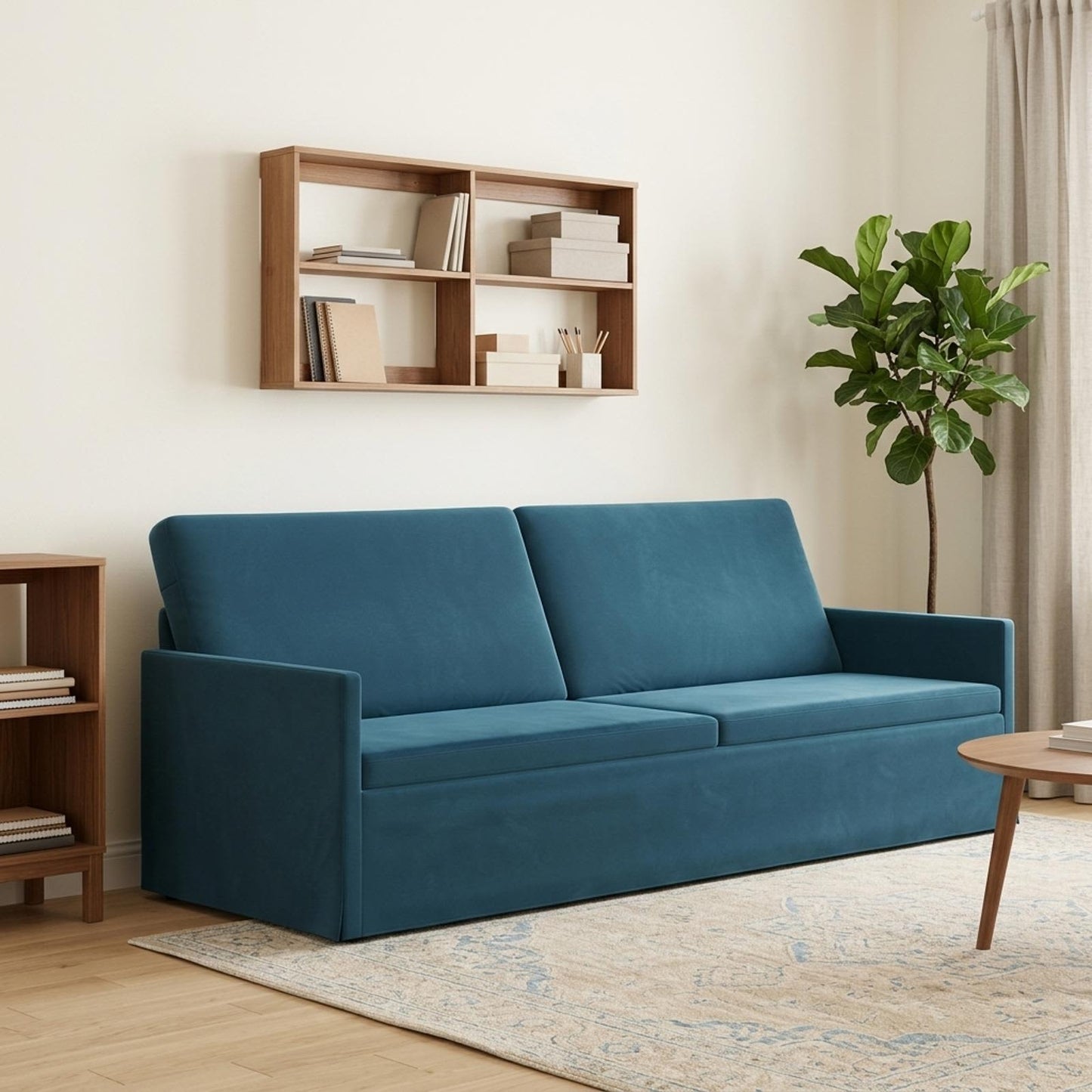 vidaXL Καθιστικό 3 ατόμων Μπλε 220 x 81 x 82 εκ. Βελούδο