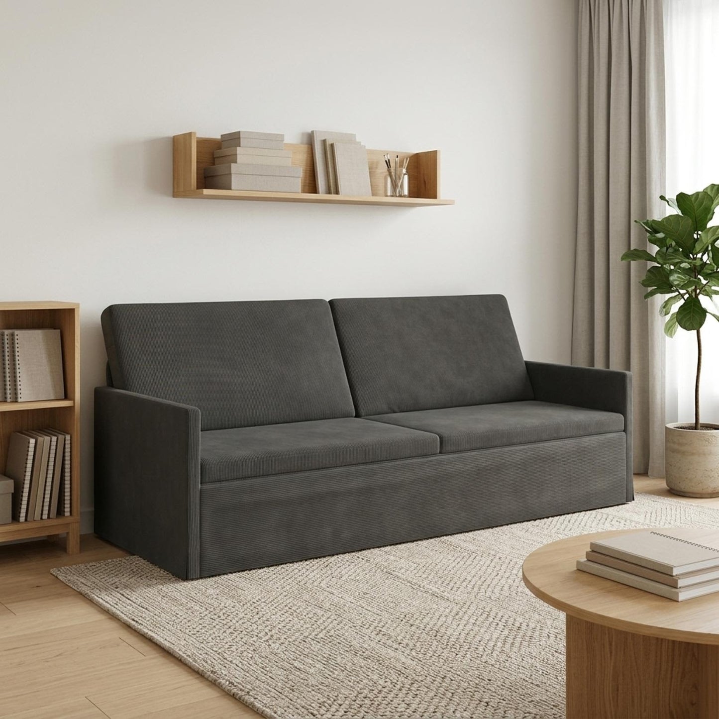 vidaXL Καθιστικό 3 ατόμων Σκούρο Γκρι 220 x 81 x 82 εκ.