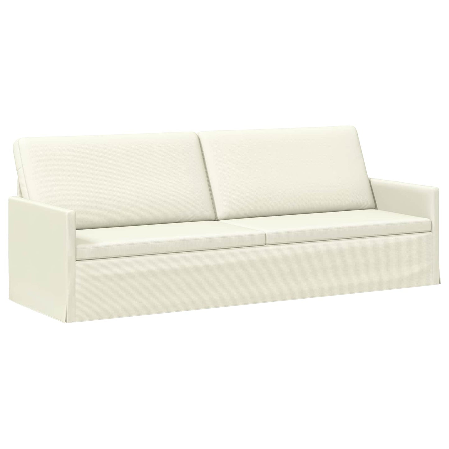 vidaXL Καθιστικό 3 ατόμων Κρεμ 220 x 81 x 82 εκ. Υφασμάτινο Κορντουρά
