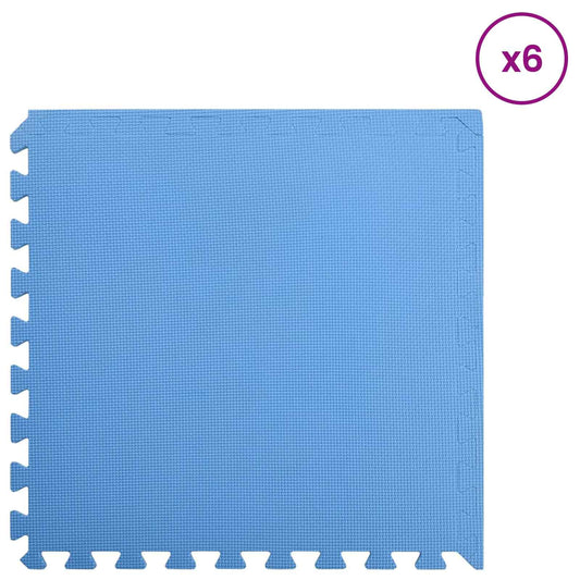 vidaXL Χαλάκι για Πισίνα 6 pcs Μπλε 2,16 τ.μ. Φελιζόλ EVA