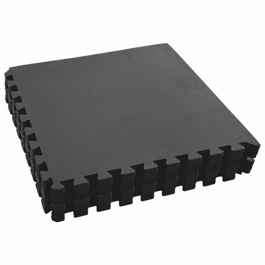 vidaXL Στρώματα Γυμναστικής Παζλ 12 pcs Μαύρο 4,32 τ.μ. Φελιζόλ EVA
