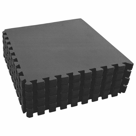 vidaXL Στρώματα Γυμναστικής Παζλ 24 pcs Μαύρο 8,64 τ.μ. Φελιζόλ EVA