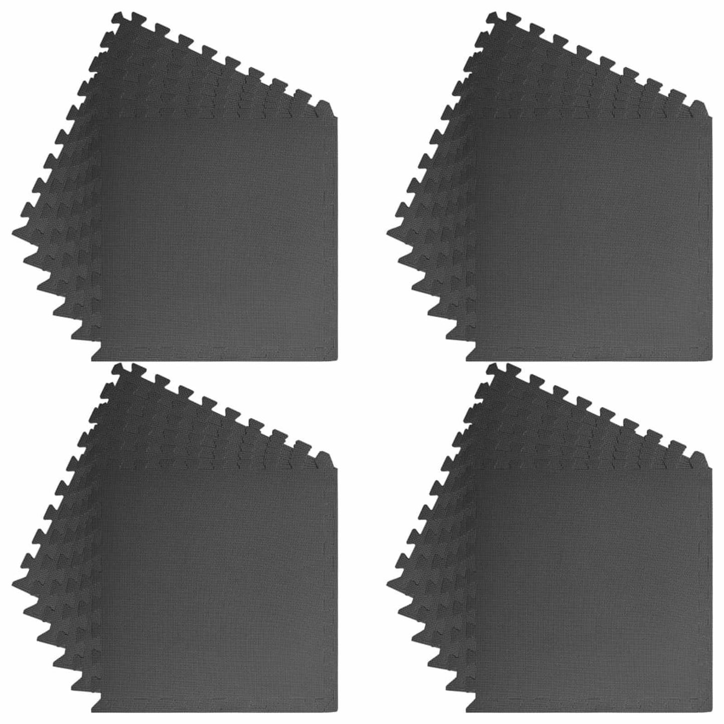 vidaXL Στρώματα Γυμναστικής Παζλ 24 pcs Μαύρο 8,64 τ.μ. Φελιζόλ EVA