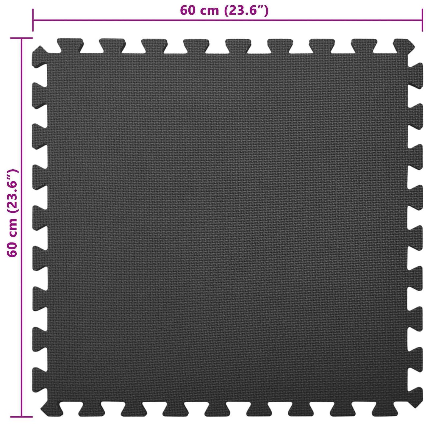vidaXL Στρώματα Γυμναστικής Παζλ 24 pcs Μαύρο 8,64 τ.μ. Φελιζόλ EVA
