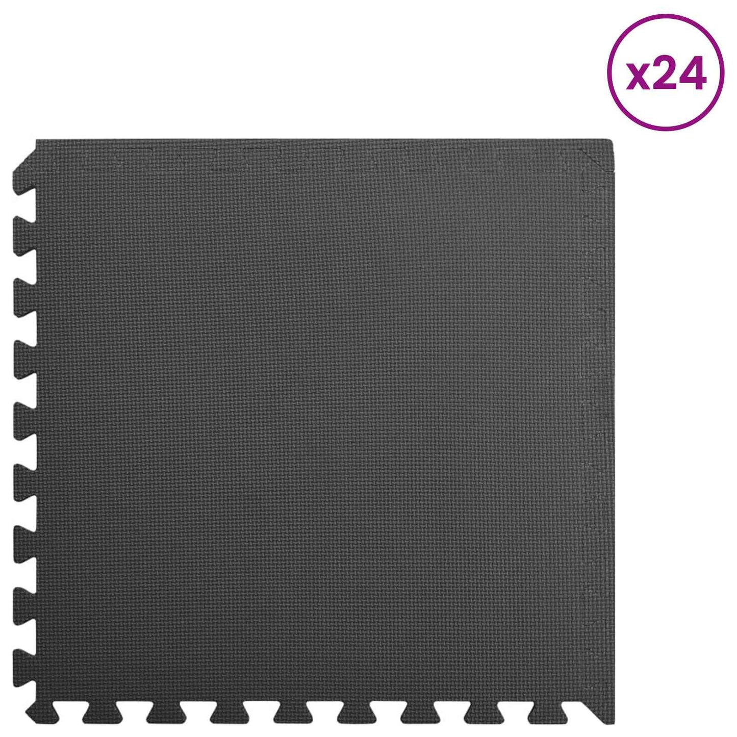 vidaXL Στρώματα Γυμναστικής Παζλ 24 pcs Μαύρο 8,64 τ.μ. Φελιζόλ EVA