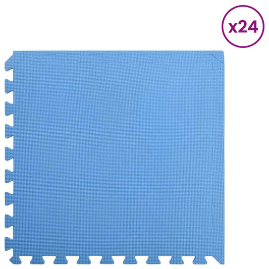 vidaXL Στρώματα Γυμναστικής Παζλ 24 pcs Μπλε 8,64 τ.μ. Φελιζόλ EVA