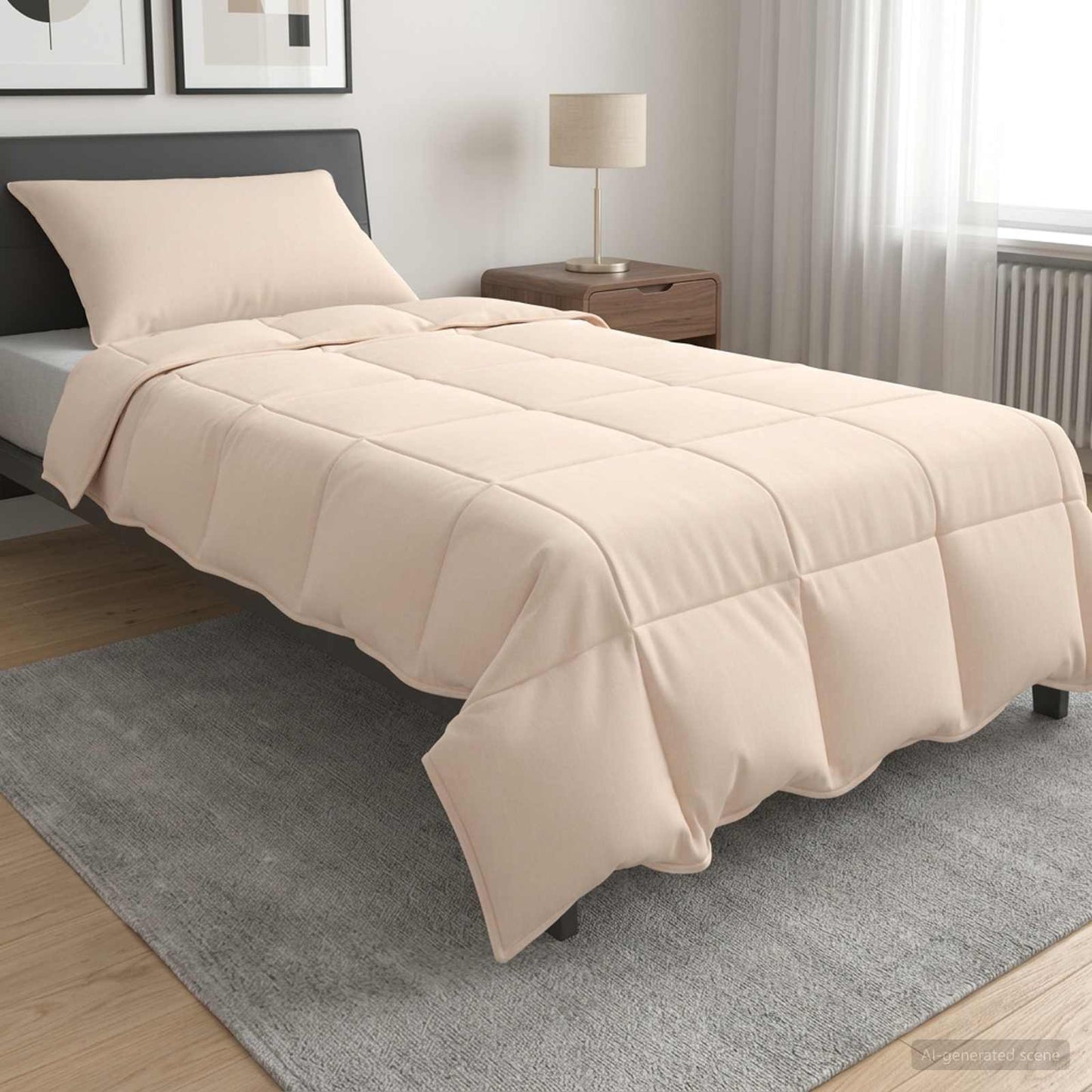 vidaXL Σετ Παπλωμάτων 2 τμχ. 140 x 200 cm Καλοκαίρι 1100 gsm Μπεζ
