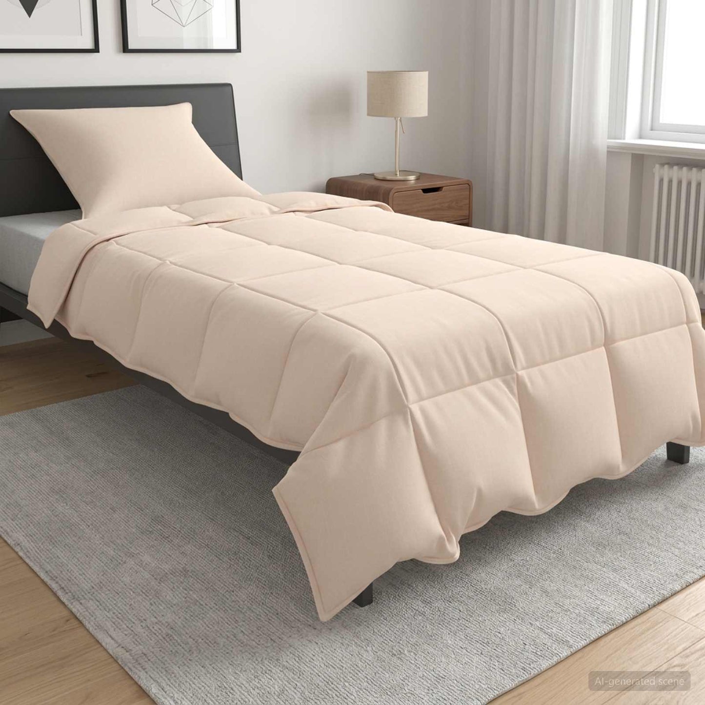 vidaXL Σετ Παπλωμάτων 2 τμχ. 140 x 200 cm Καλοκαίρι 850 gsm Μπεζ