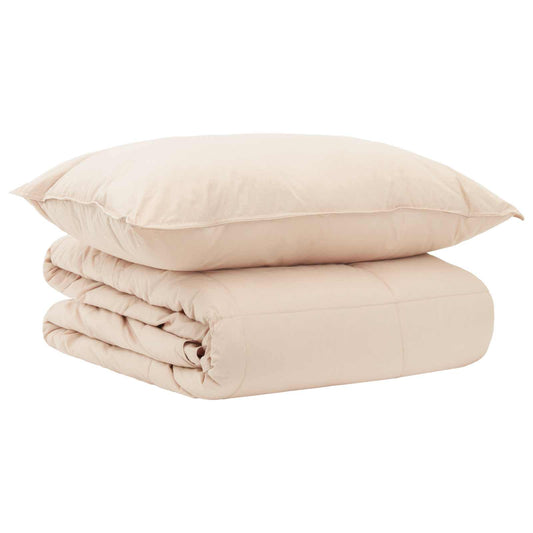 vidaXL Σετ Παπλωμάτων 2 τμχ. 140 x 200 cm Καλοκαίρι 850 gsm Μπεζ