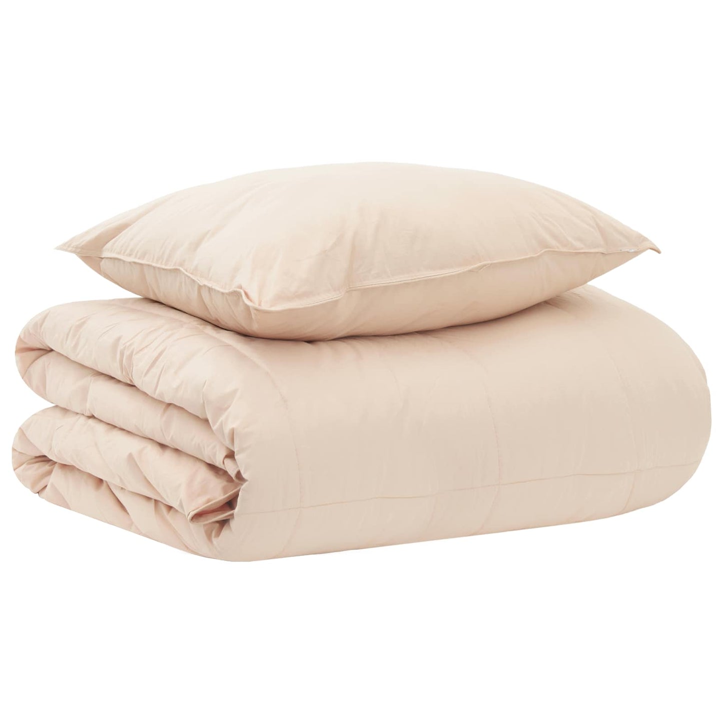 vidaXL Σετ Παπλωμάτων Μπεζ 155 x 200 εκ. Βαμβάκι, Καπόκ, Πολυεστέρας