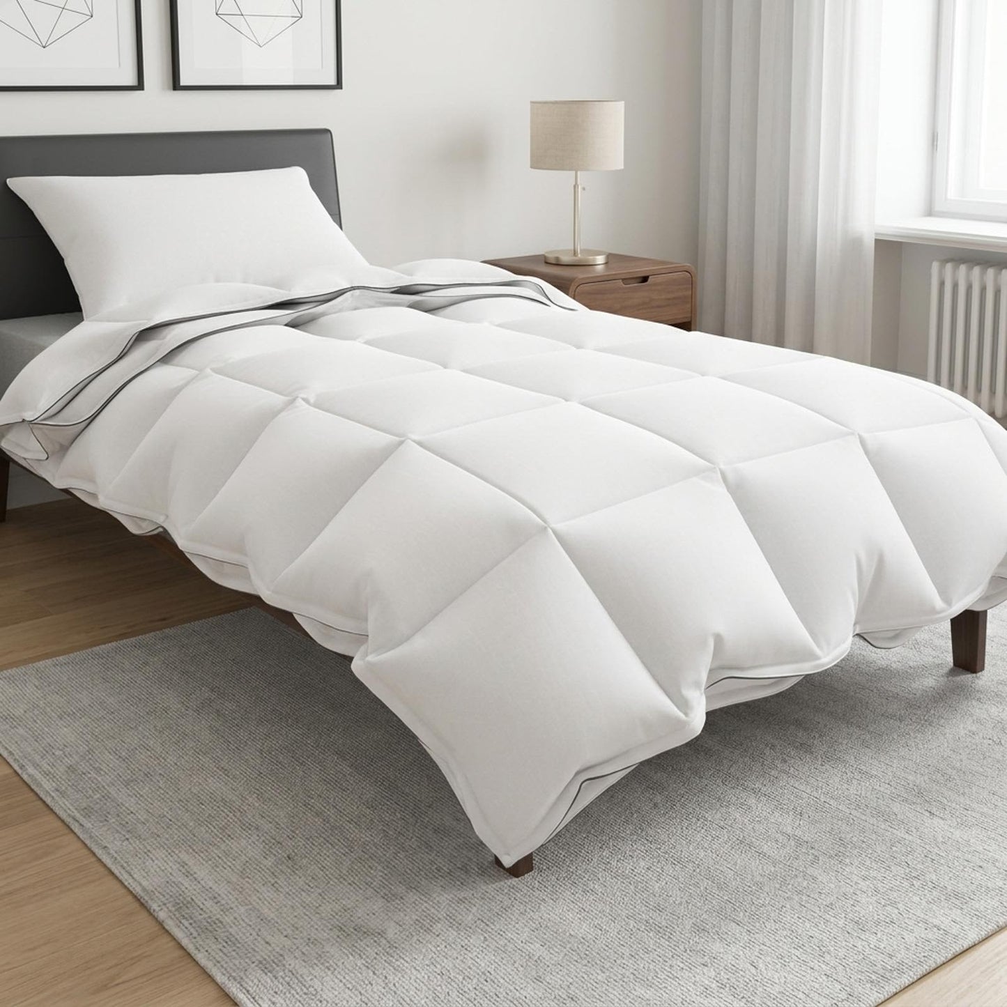 vidaXL Σετ Παπλωμάτων με μαξιλάρι Λευκό 155 x 200 εκ.