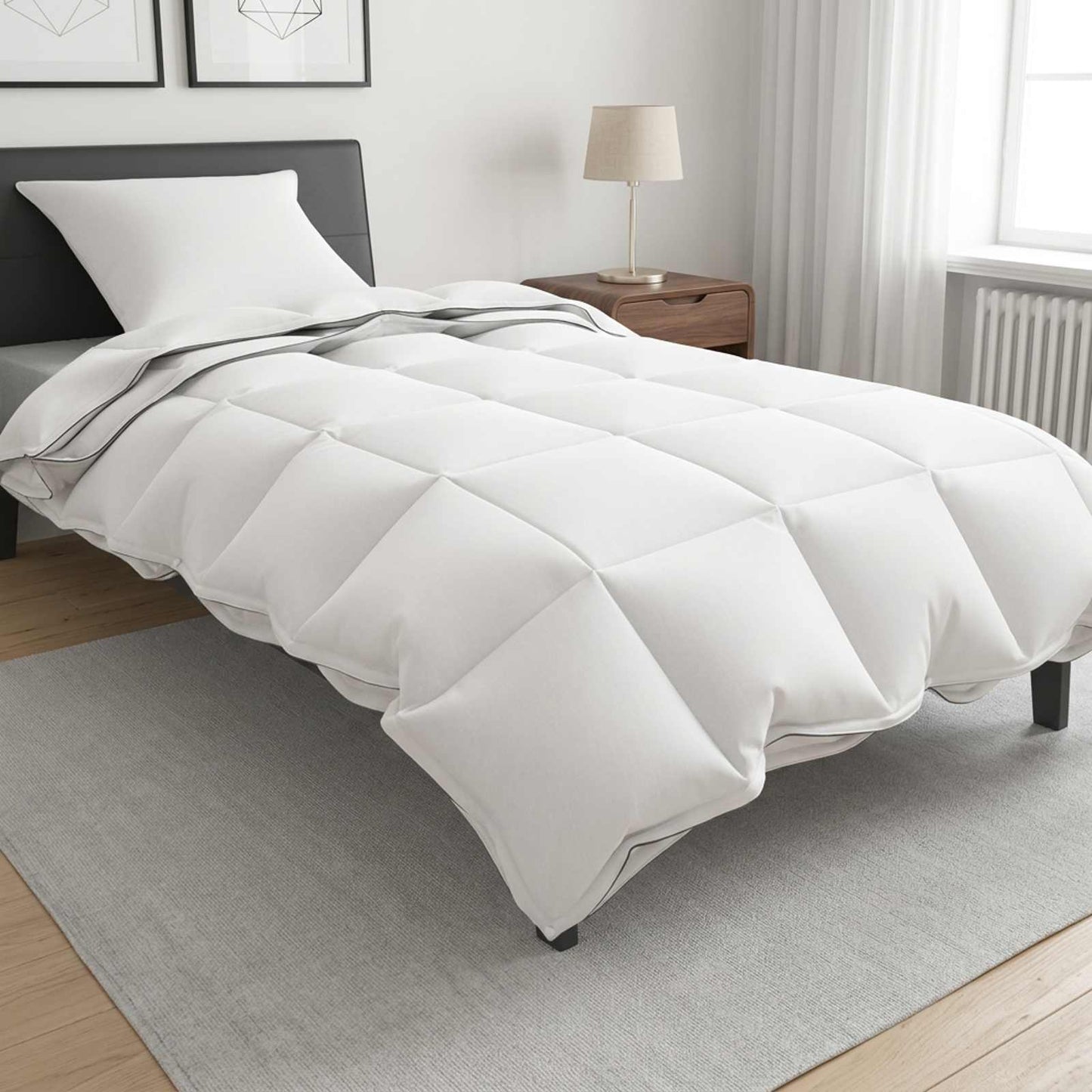 vidaXL Σετ Παπλωμάτων με μαξιλάρι Λευκό 155 x 200 εκ.