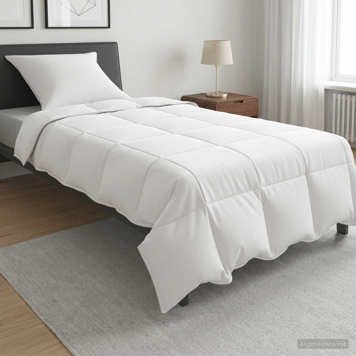 vidaXL Σετ Παπλωμάτων 2 τμχ. 140 x 200 cm Χειμώνας Μπαμπού Λευκό
