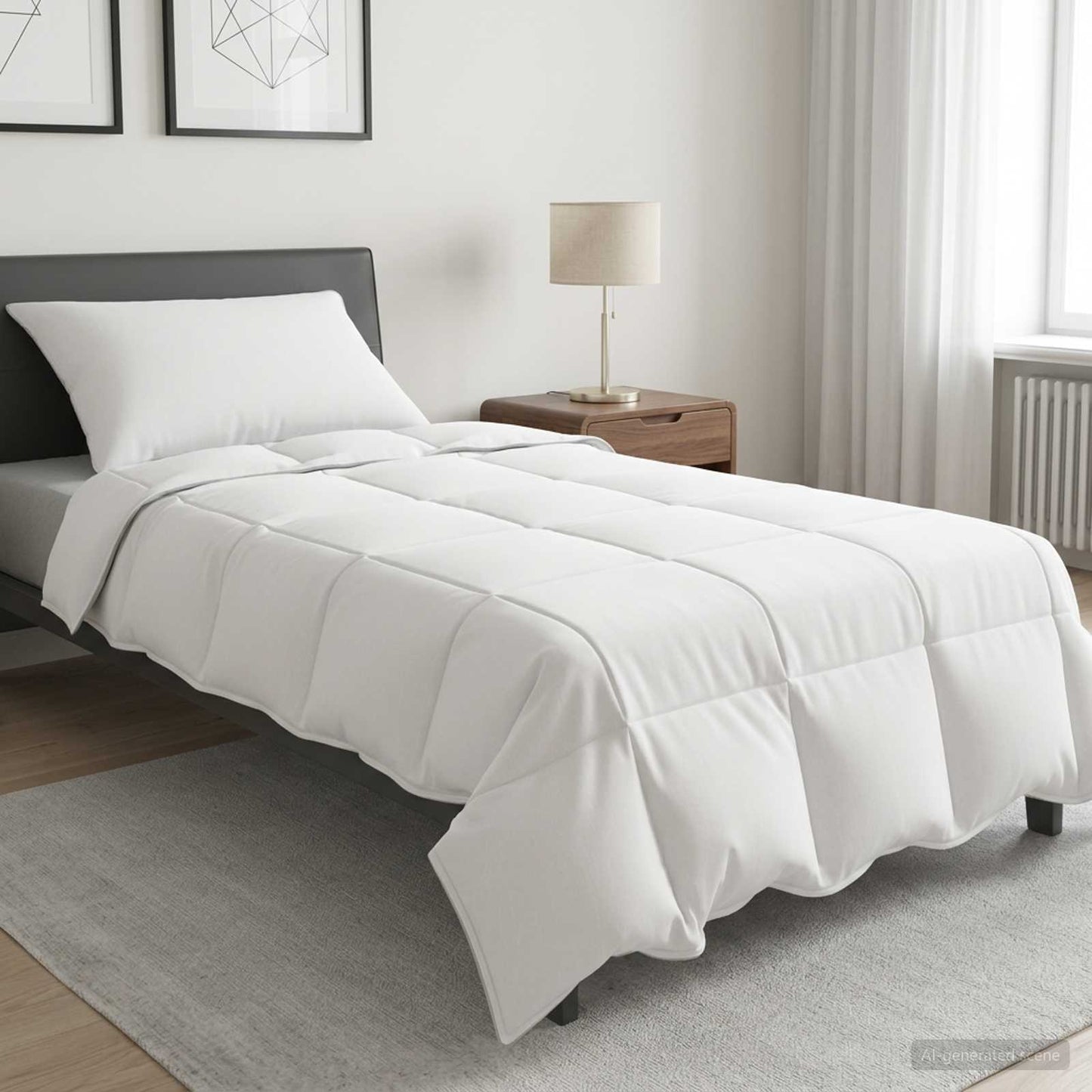 vidaXL Σετ Παπλωμάτων 2 τμχ. 155 x 200 εκ. Χειμώνας Μπαμπού Λευκό