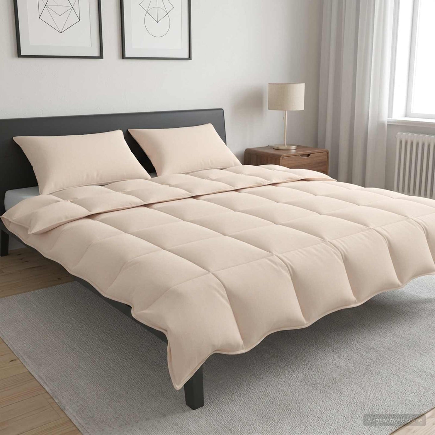 vidaXL Σετ Παπλωμάτων 2 τμχ. 200 x 240 cm 250 gsm Φυσικός Καπόκ Μπεζ