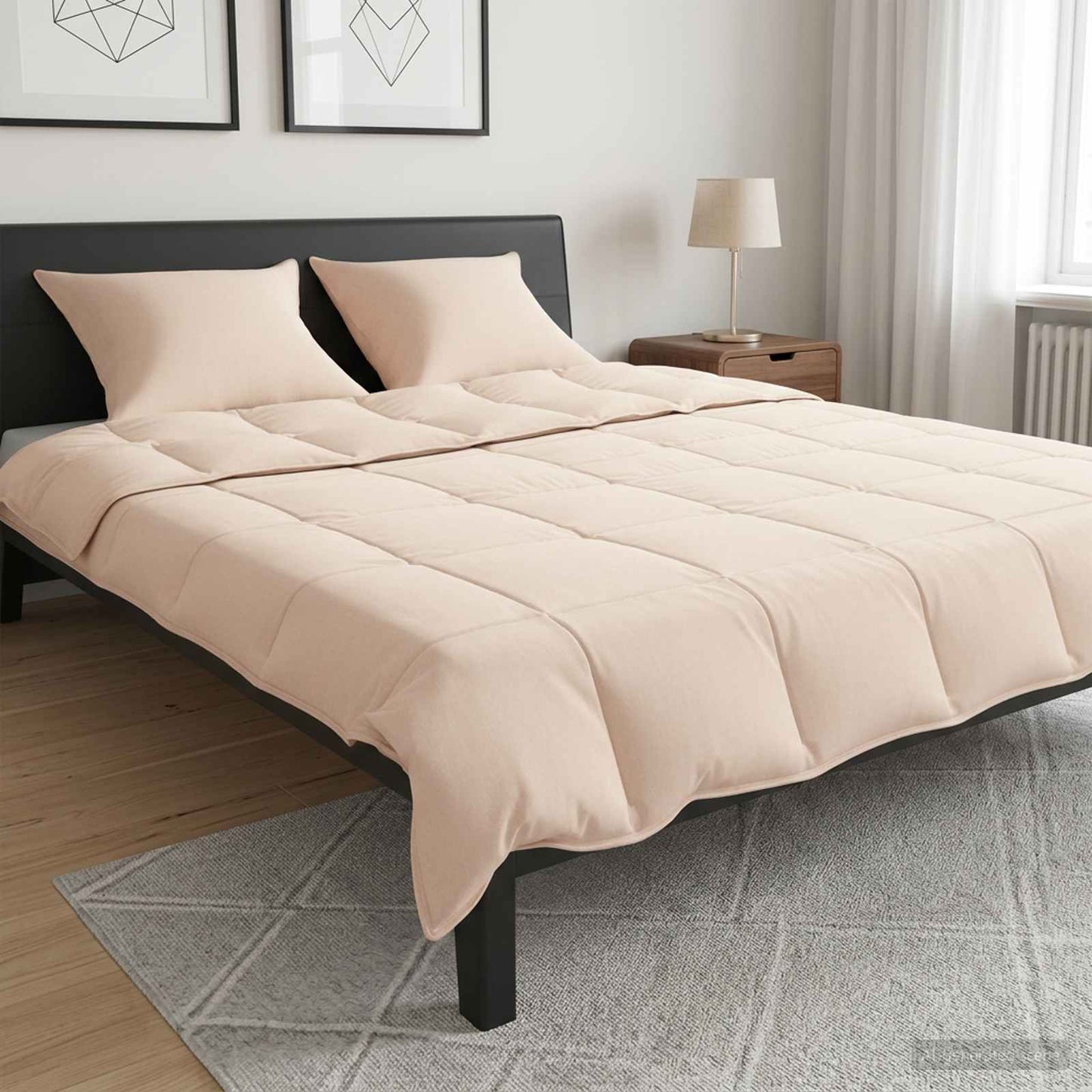 vidaXL Σετ Παπλωμάτων 2 τμχ. 240 x 220 cm 250 gsm Φυσικός Καπόκ Μπεζ