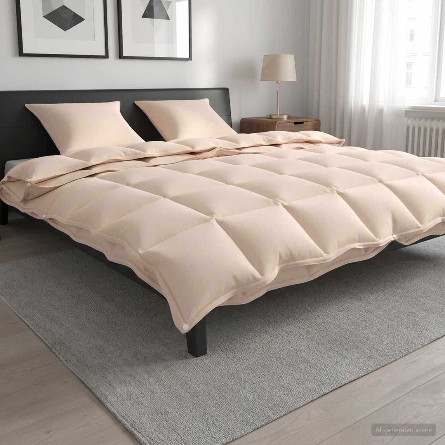 vidaXL Σετ Παπλωμάτων 2 τμχ. 200 x 240 cm Καποκ και Πολυεστέρας Μπεζ