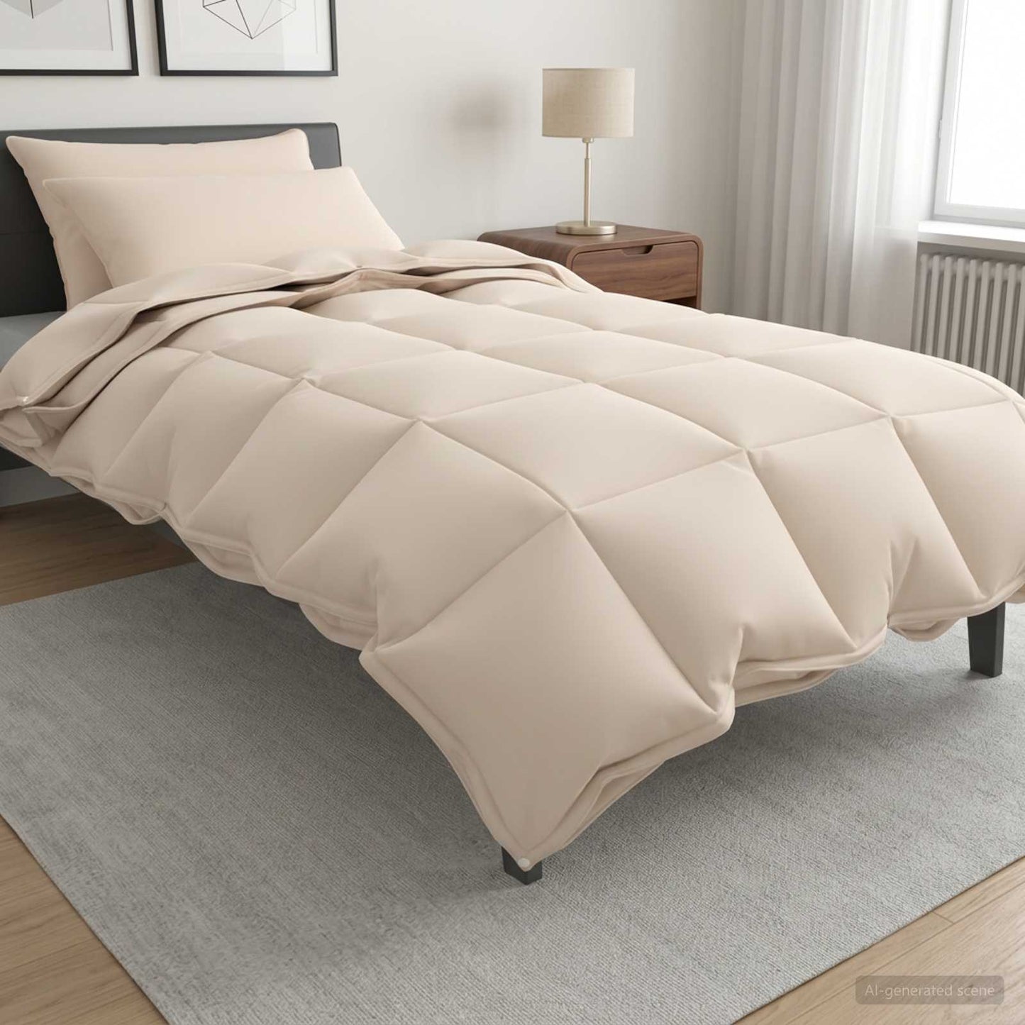vidaXL Σετ Παπλωμάτων 2 τμχ. 140 x 220 cm Καποκ και Πολυεστέρας Μπεζ