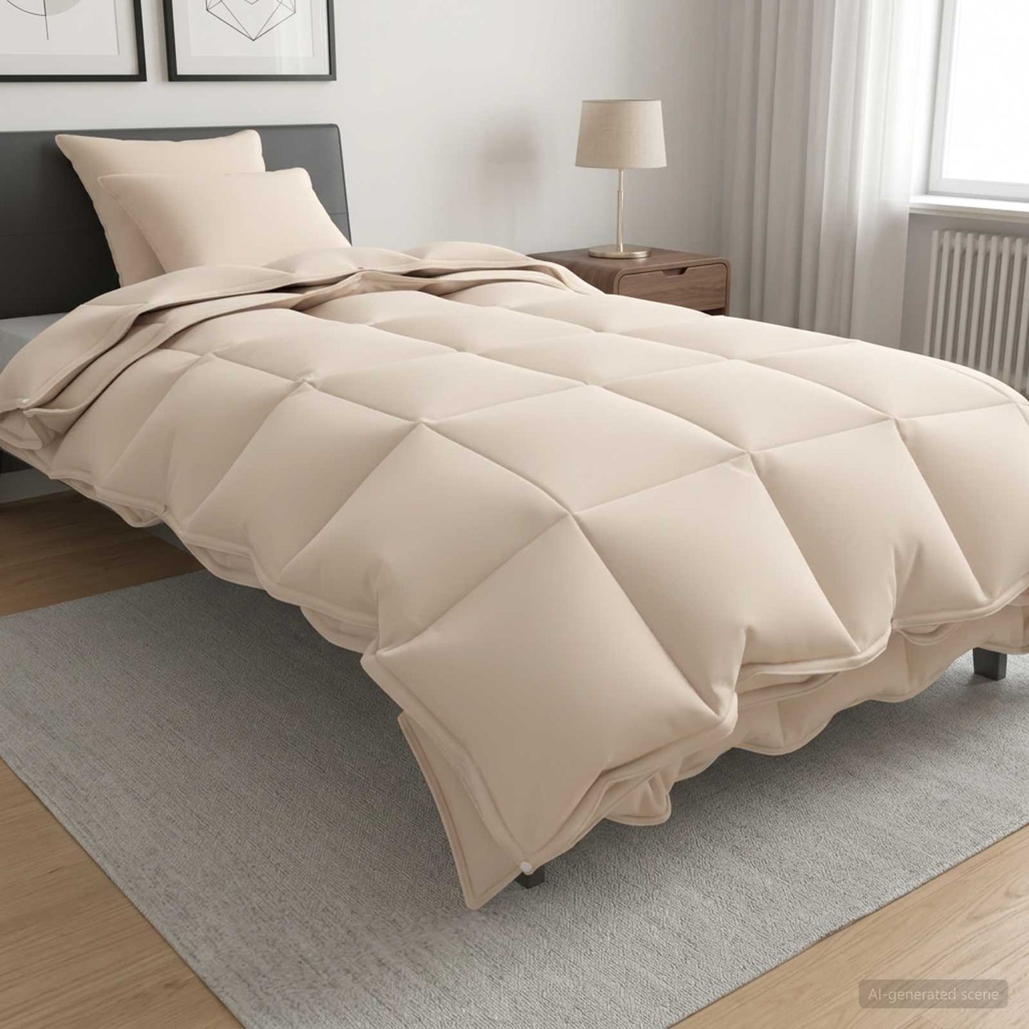 vidaXL Σετ Παπλωμάτων 2 τμχ. 155 x 220 cm Καποκ και Πολυεστέρας Μπεζ