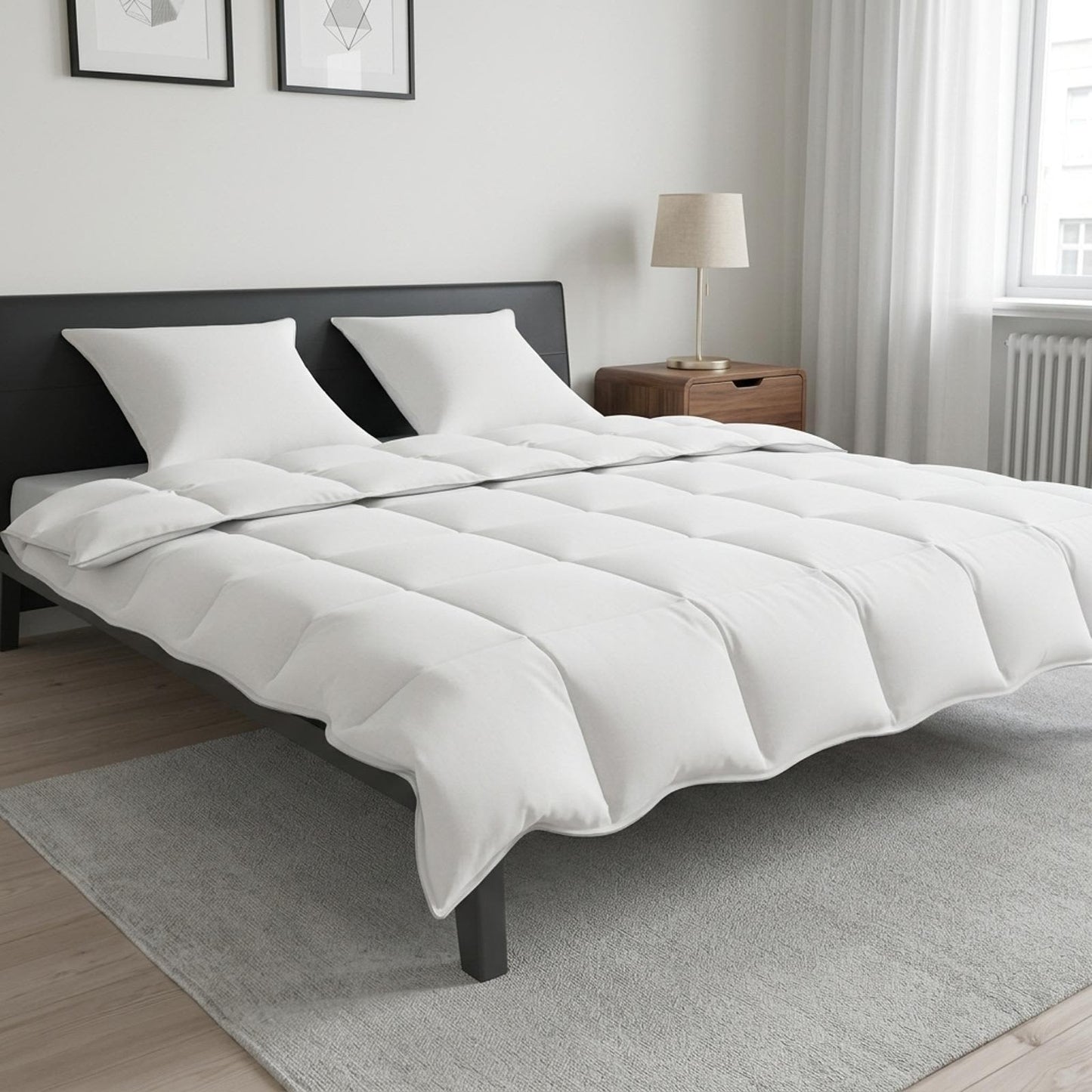 vidaXL Σετ πάπλωμα Λευκό 220 x 240 cm Βαμβάκι, Μπαμπού, Πολυεστέρας