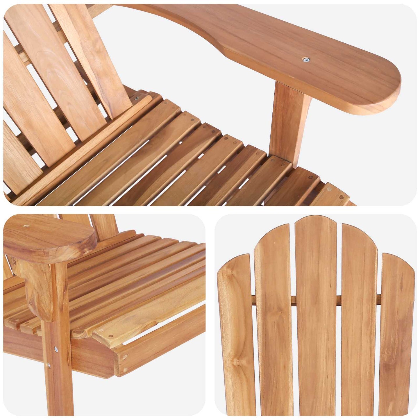 vidaXL Κήπος Πολυθρόνα Adirondack Φυσικό Στερεό Ξύλο Τίκ