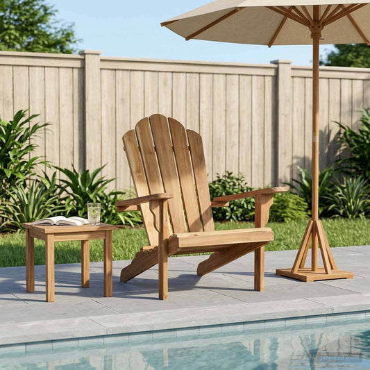 vidaXL Κήπος Πολυθρόνα Adirondack Φυσικό Στερεό Ξύλο Τίκ