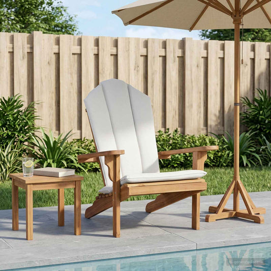 vidaXL Κήπος Πολυθρόνα Adirondack Φυσικό Στερεό Ξύλο Τίκ