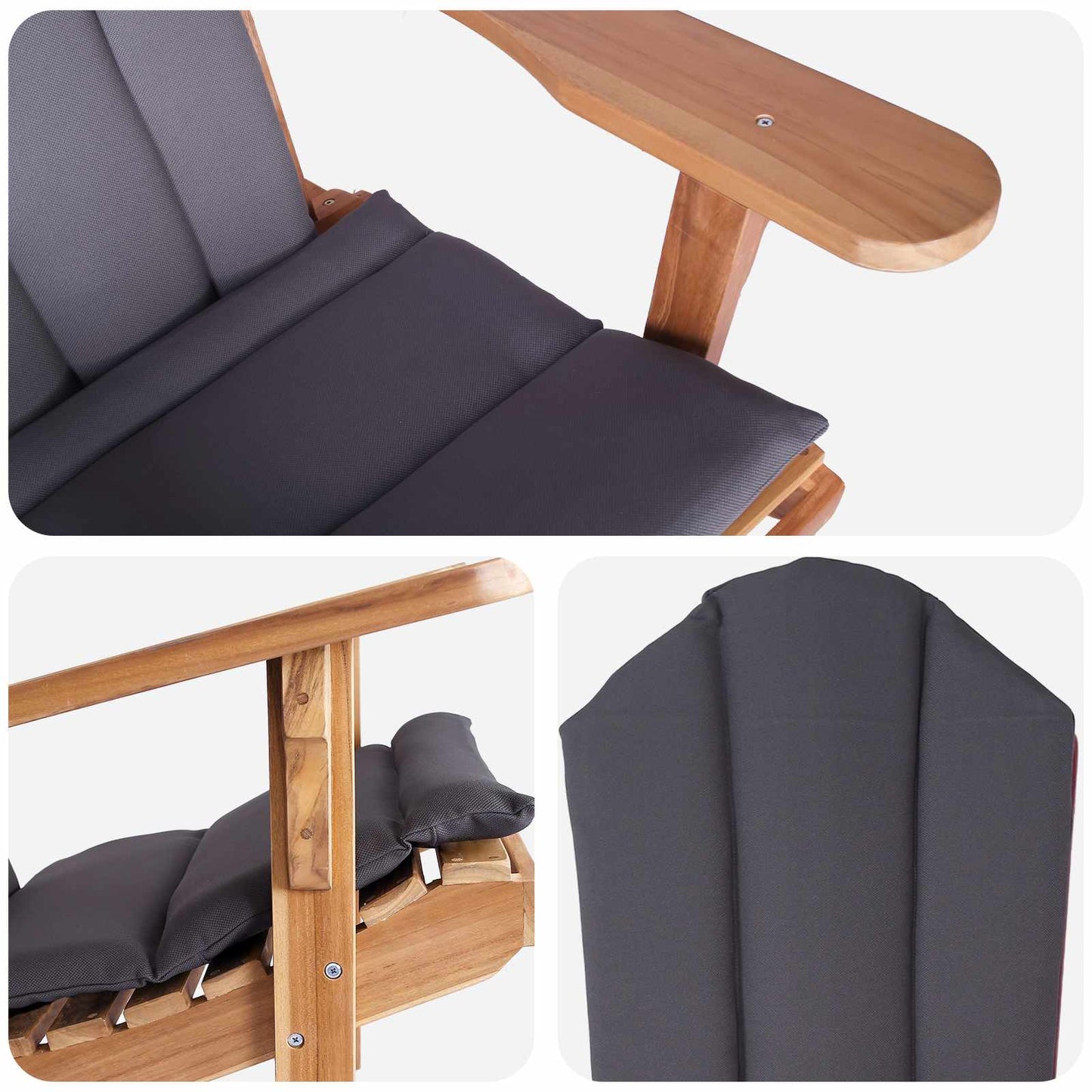 vidaXL Κήπος Πολυθρόνα Adirondack Φυσικό Στερεό Ξύλο Τίκ