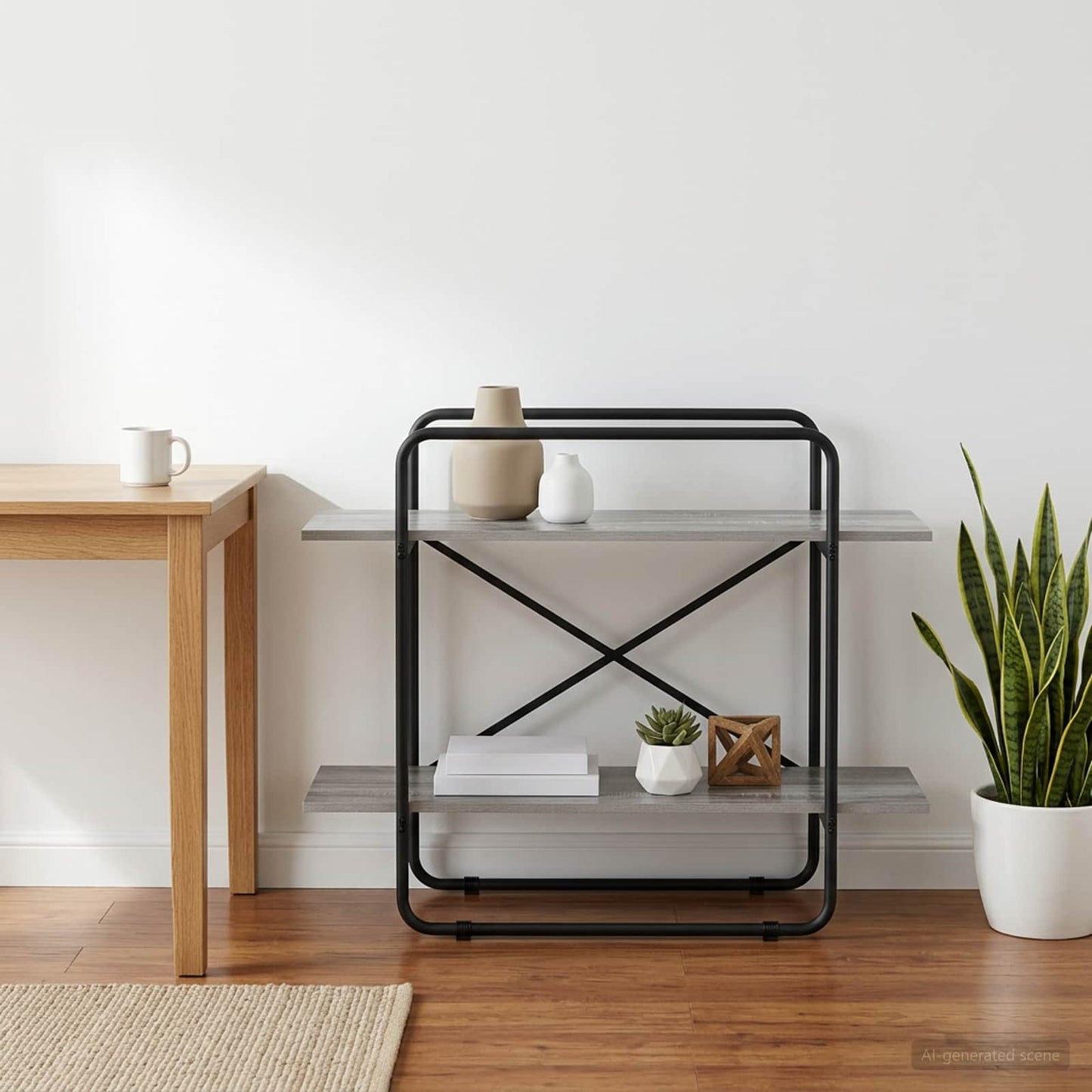 vidaXL Ράφι Βιβλίων 2 επίπεδα 100 x 35 x 70 εκ. PB Γκρι Sonoma