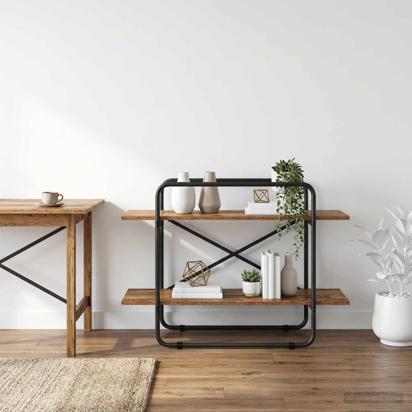 vidaXL Ράφι Βιβλίων 2 επίπεδα 100 x 35 x 70 εκ. PB Ξύλο δρυός