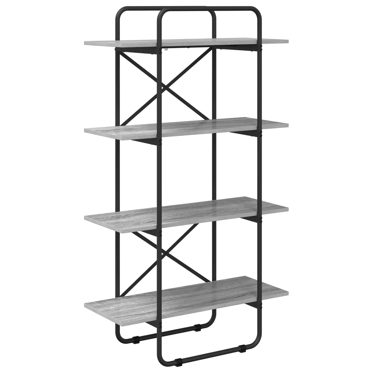 vidaXL Ράφι Βιβλίων 4 επίπεδα 80 x 35 x 140 εκ. PB Γκρι Sonoma