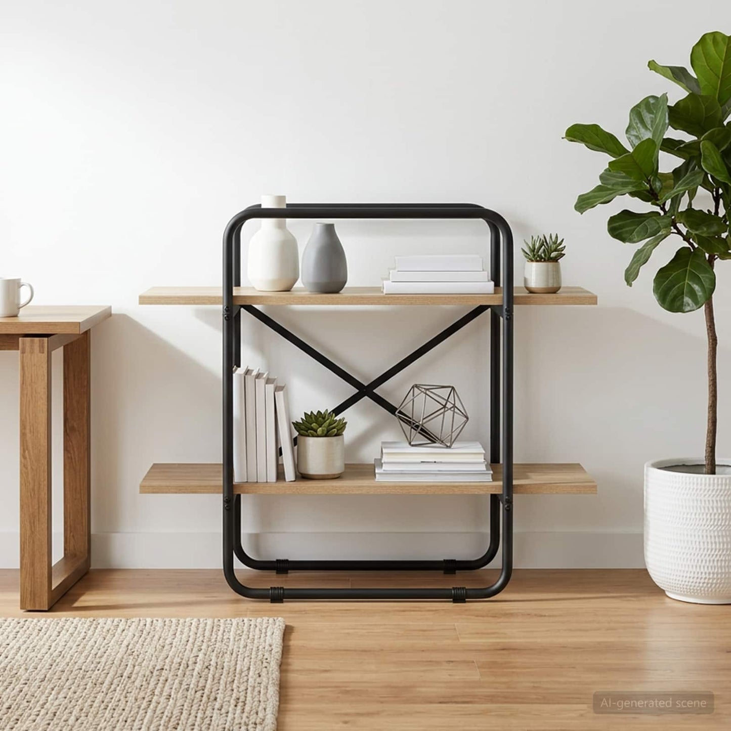 vidaXL Ράφι Βιβλίων 2 επίπεδα 80 x 35 x 70 εκ. PB Sonoma Δρυς