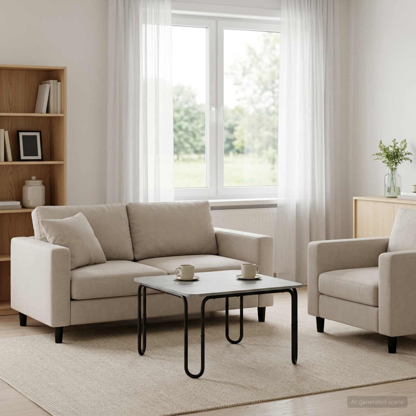 vidaXL Τραπεζάκι σαλονιού Γκρι Σκυροδέματος 79,5 x 79,5 x 45 εκ