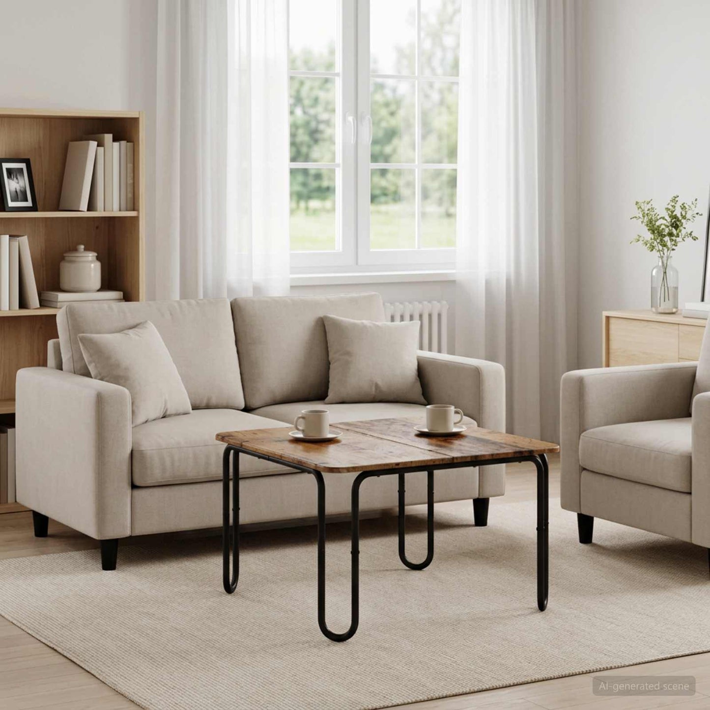 vidaXL Τραπεζάκι σαλονιού Παλαιωμένο ξύλο 100 x 100 x 45 cm