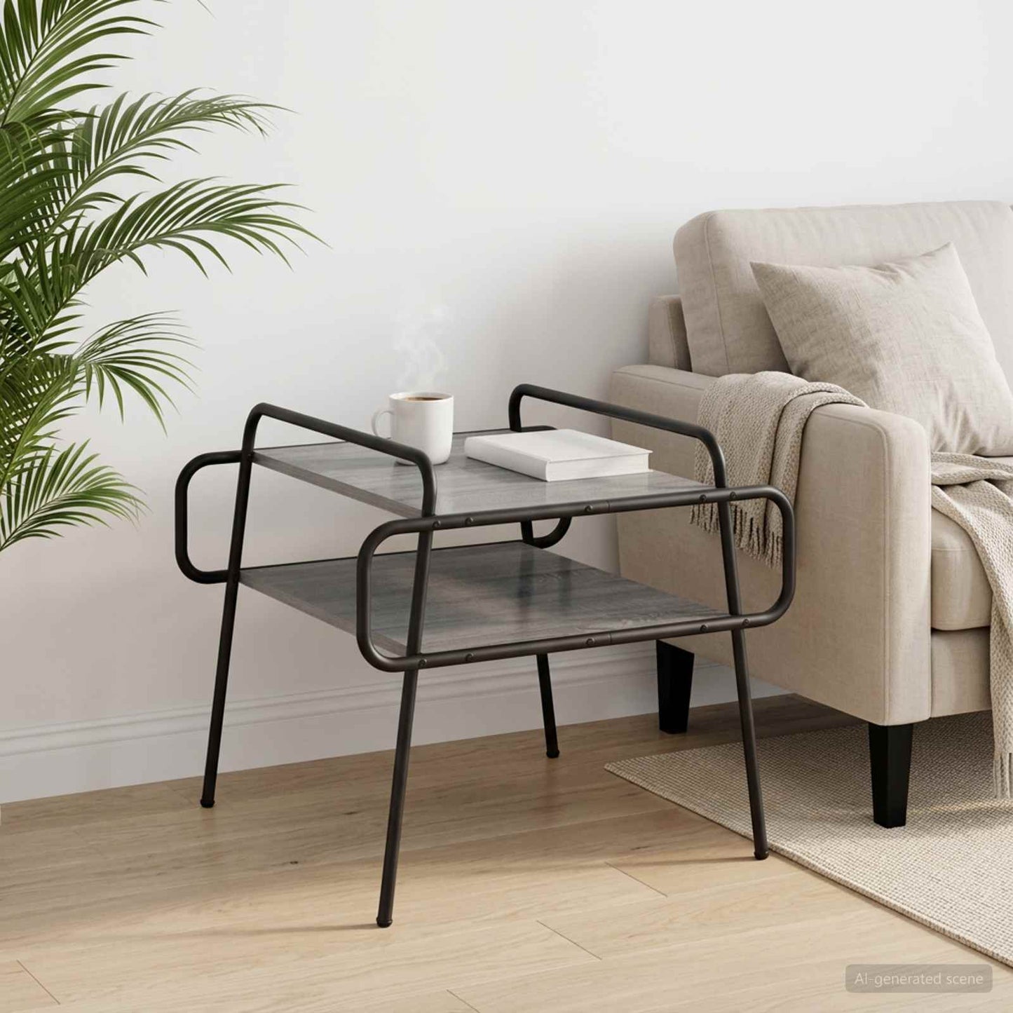 vidaXL Τραπεζάκι σαλονιού Γκρι Sonoma 60 x 60 x 51 εκ