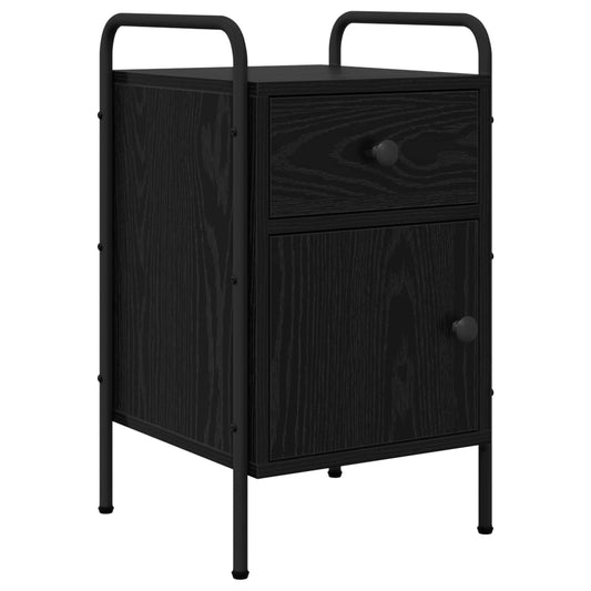 vidaXL Κομοδίνο Μαύρη Δρυς 35 x 36,5 x 61 εκ Επεξεργασμένο Ξύλο