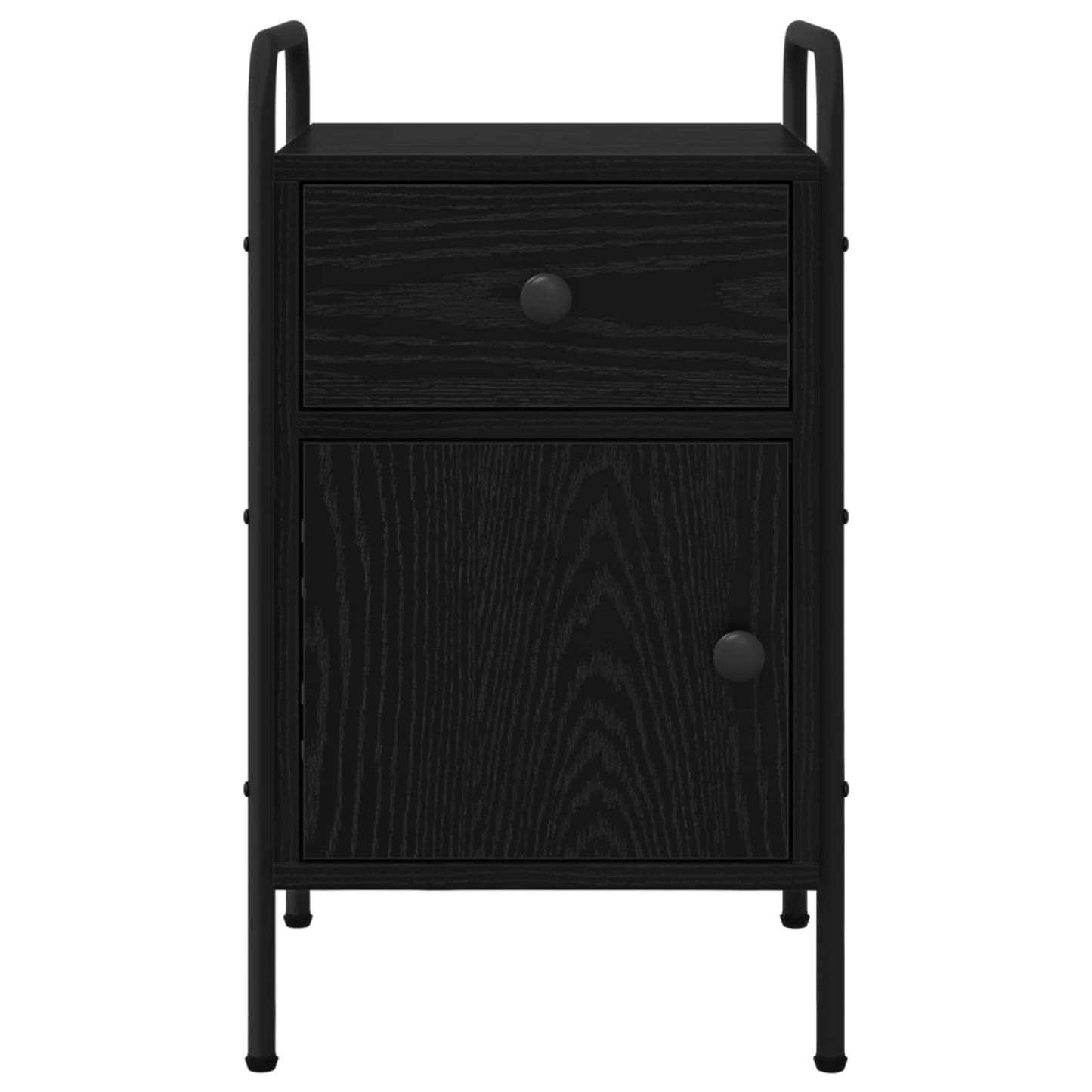 vidaXL Κομοδίνο Μαύρη Δρυς 35 x 36,5 x 61 εκ Επεξεργασμένο Ξύλο