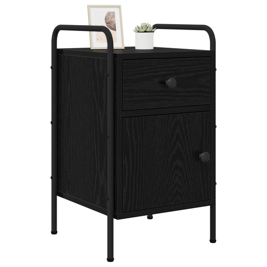 vidaXL Κομοδίνο Μαύρη Δρυς 35 x 36,5 x 61 εκ Επεξεργασμένο Ξύλο