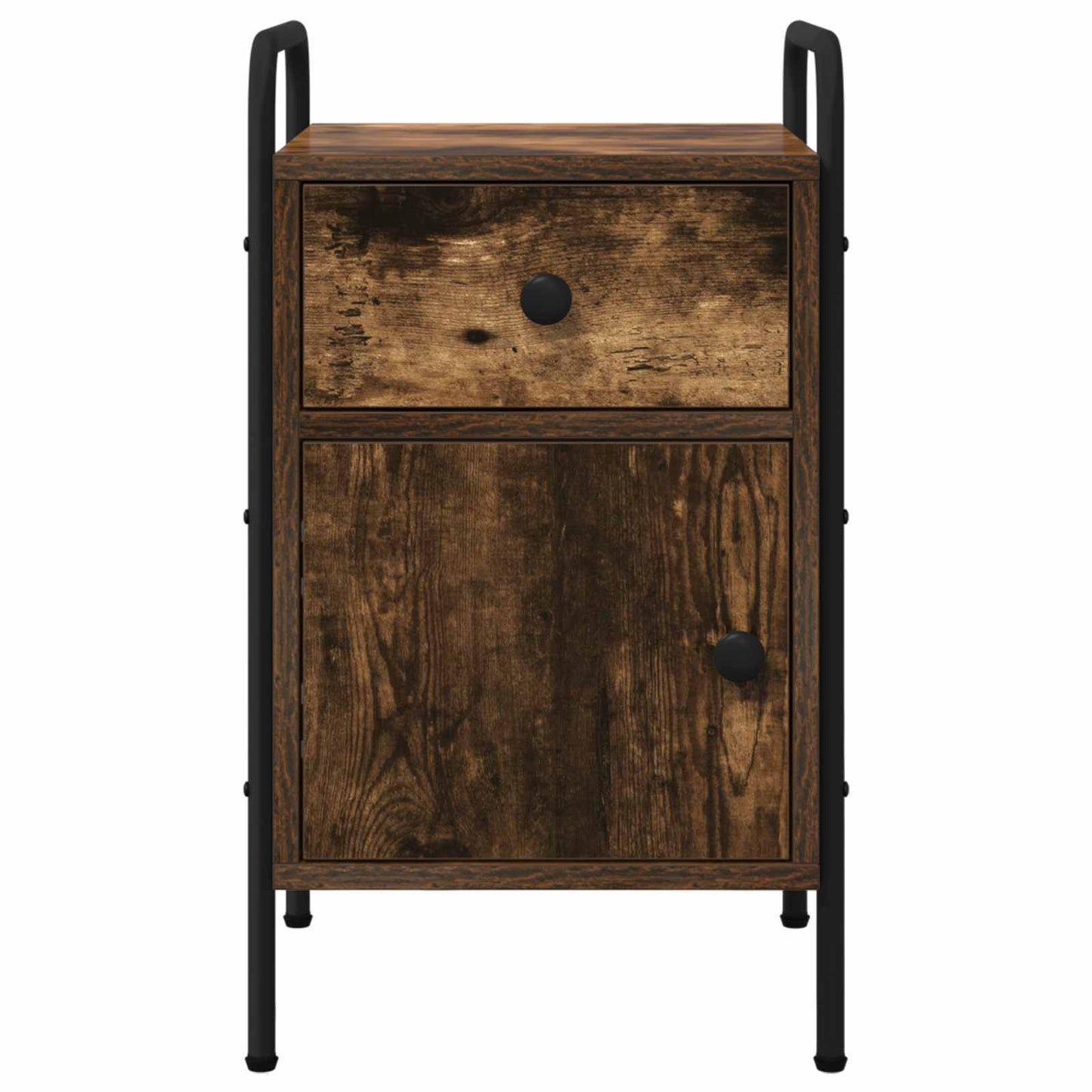 vidaXL Κομοδίνο Καπνισμένο Ξύλο Δρυός 35 x 36,5 x 61 εκ