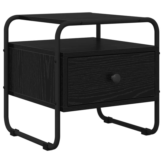 vidaXL Κομοδίνο Μαύρη Δρυς 40 x 39,5 x 40 εκ Επεξεργασμένο Ξύλο