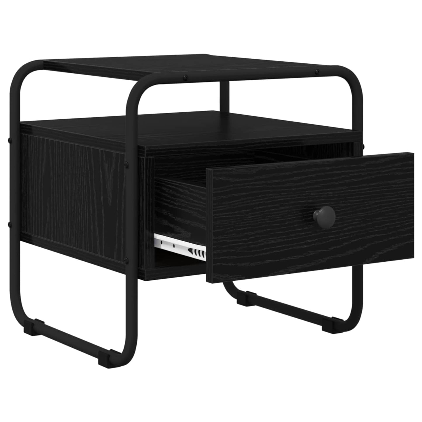 vidaXL Κομοδίνο 2 τμχ. Μαύρη Δρυς 40 x 39,5 x 40 εκ Επεξεργασμένο Ξύλο