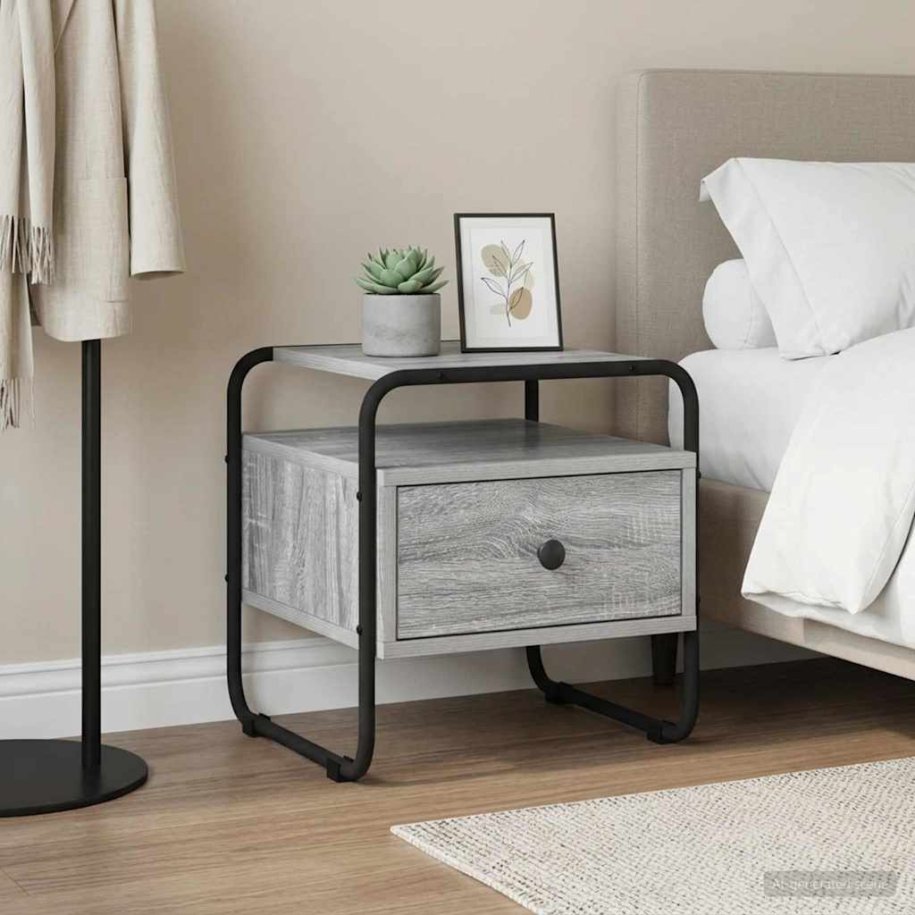 vidaXL Κομοδίνο Γκρι Sonoma 40 x 39,5 x 40 εκ Επεξεργασμένο Ξύλο