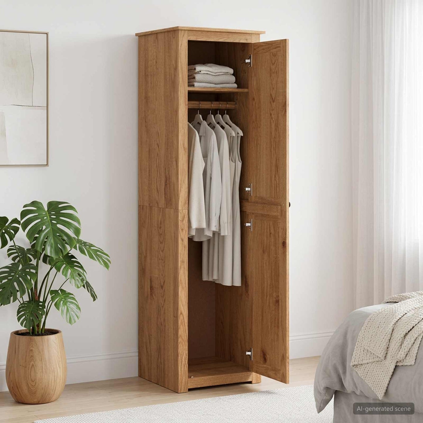 vidaXL Ντουλάπι PANAMA Μέλι 51 x 50 x 185 cm Μασίφ Ξύλο Πεύκου
