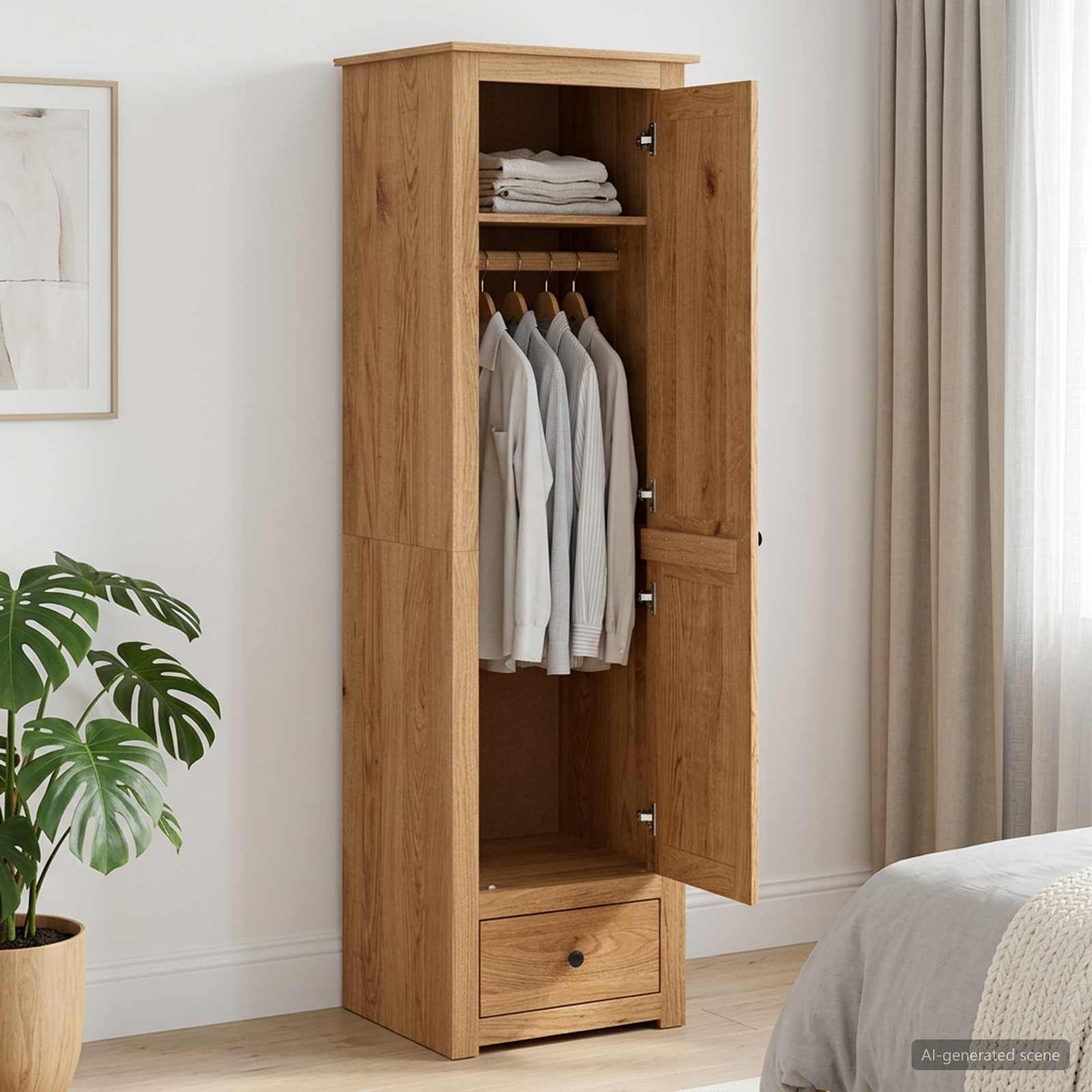 vidaXL Ντουλάπι PANAMA Μέλι 51 x 50 x 185 cm Μασίφ Ξύλο Πεύκου