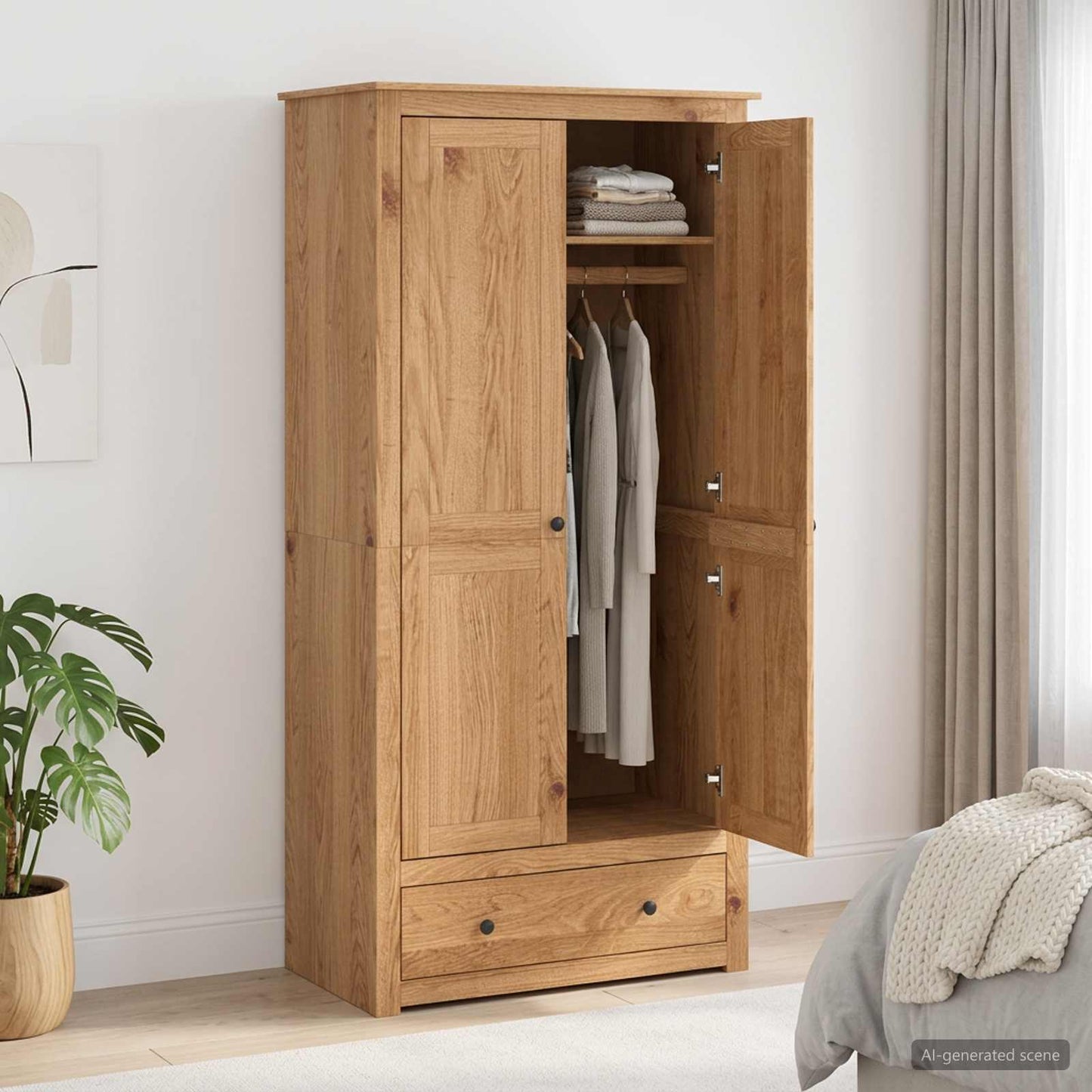 vidaXL Ντουλάπι PANAMA Μέλι 88,5 x 50 x 185 cm Μασίφ Ξύλο Πεύκου