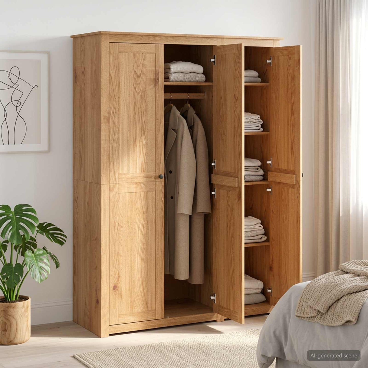vidaXL Ντουλάπι PANAMA Μέλι 131,5 x 50 x 185 cm Μασίφ Ξύλο Πεύκου