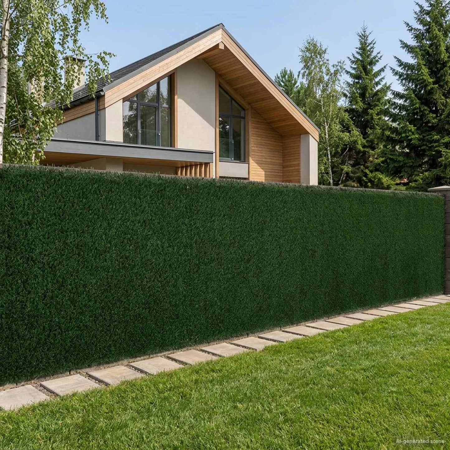 vidaXL Τεχνητός φράκτης Σκούρο Πράσινο 1,5 x 5 m PVC και Ατσάλι
