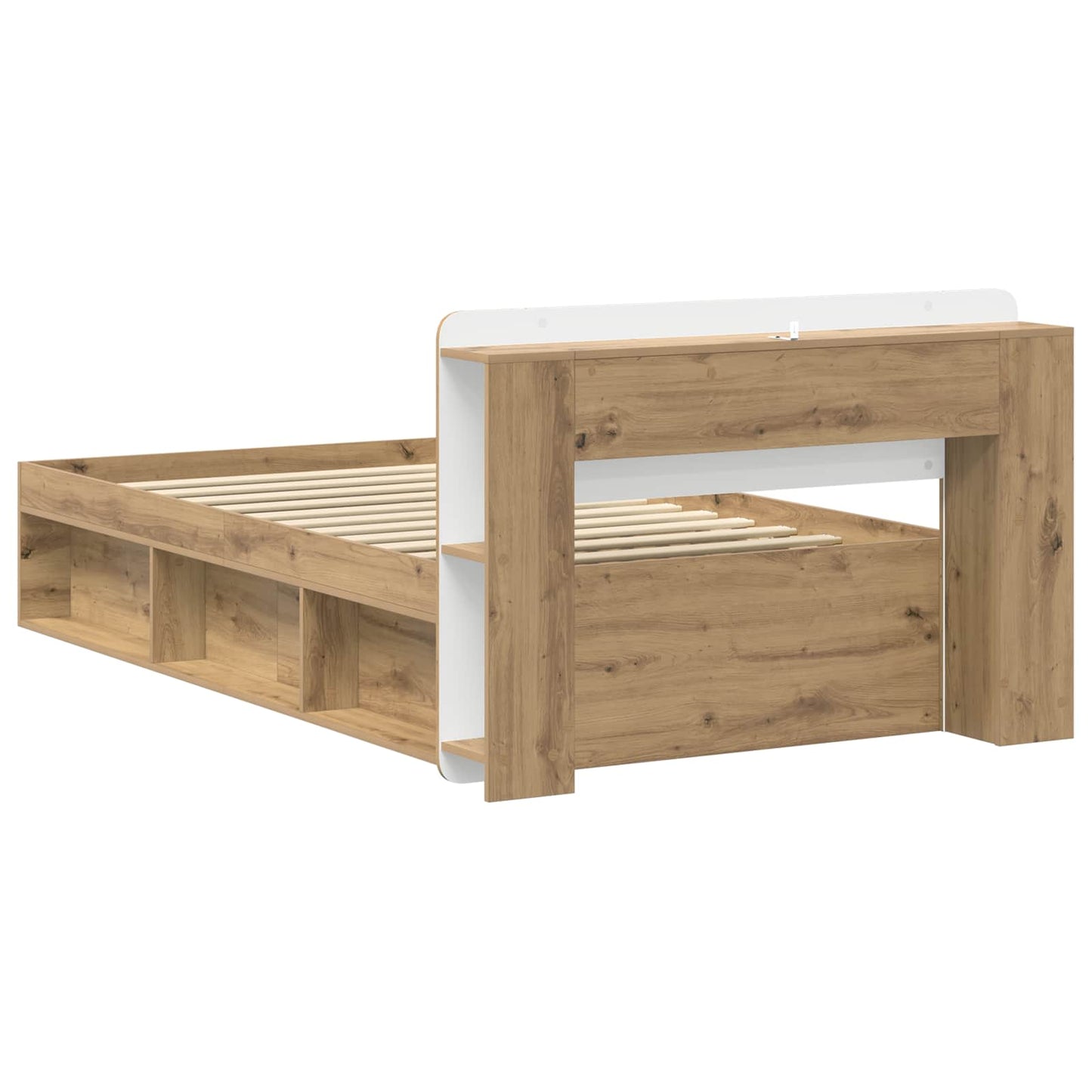 vidaXL Σκελετός κρεβατιού με αποθήκευση Artisan Δρυς 75 x 190 cm