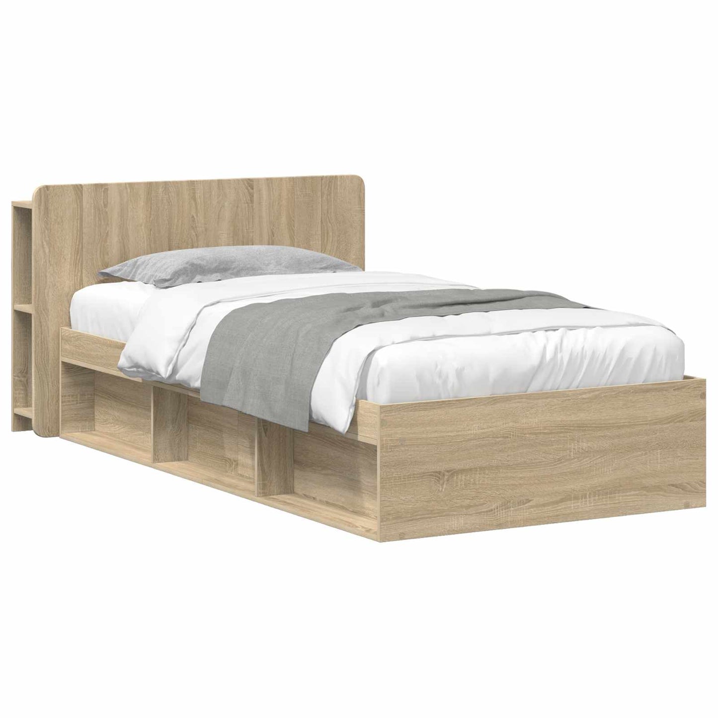 vidaXL Σκελετός κρεβατιού με αποθήκευση Sonoma Δρυς 75 x 190 cm